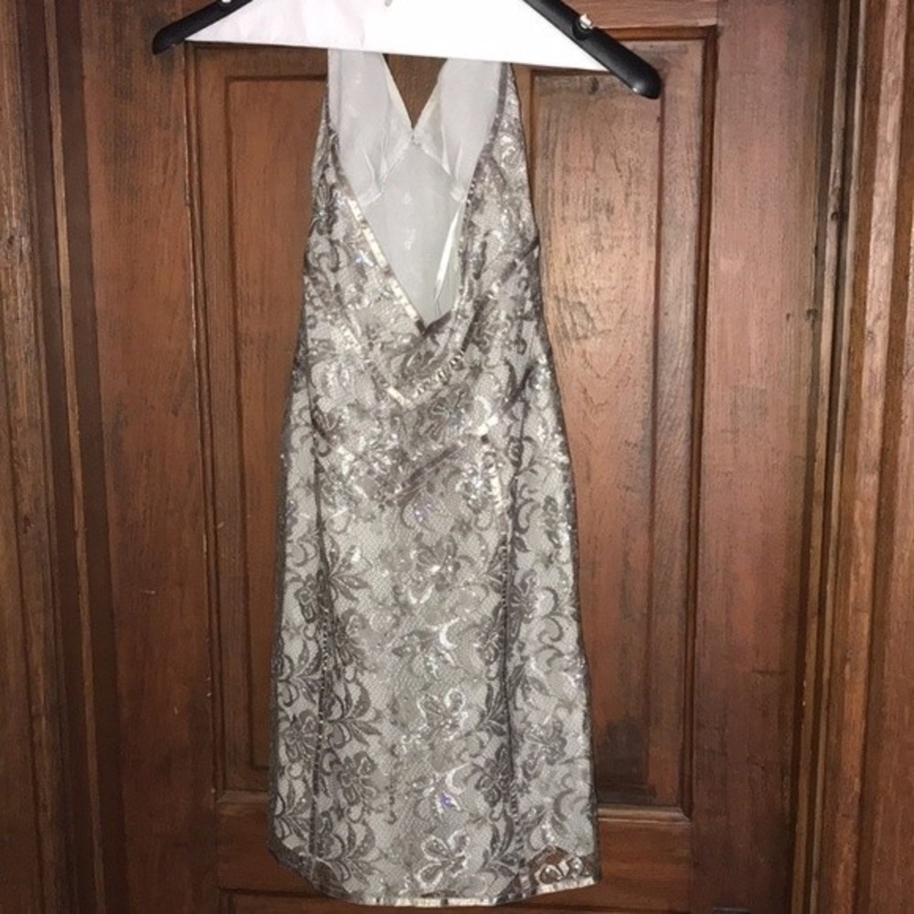 Express Lace Sequin Halter Dress NWT - Picture 2 of 4